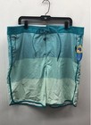 Wave Zone Men's Board Shorts Teal White Striped Colorblock Stretch Sz 42 NWT — photo 1
