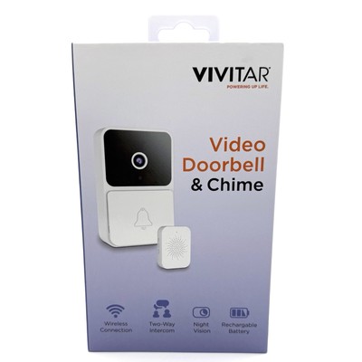 Vivitar Smart Video Doorbell & Chime WiFi Cam Night Vision 2-Way