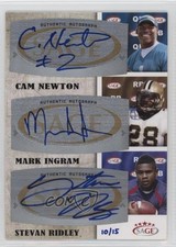 2011 SAGE Five Star Triple 10/15 Cam Newton Mark Ingram Stevan Ridley Auto uk2