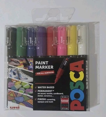   POSCA   8 x Lackmarker Permanent* matt sortiert Pigmenttinte auf Wasserbasis