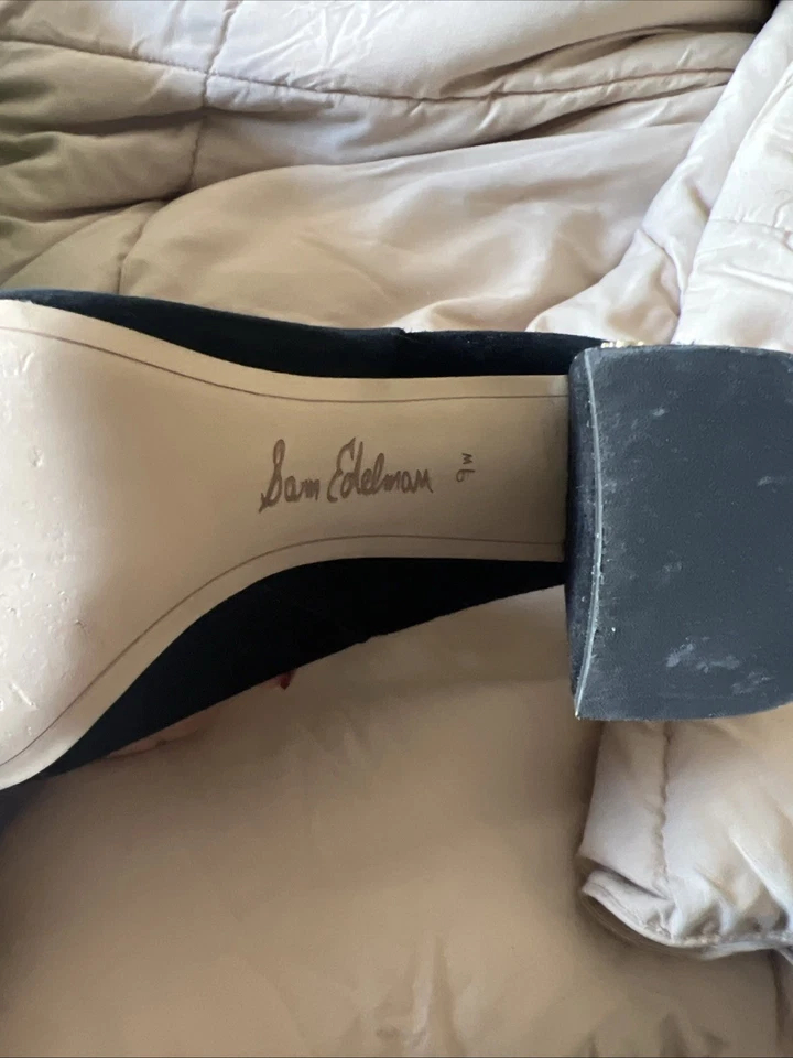Sam Edelman Codie Botines Gamuza Negros Talla 9W - Botines Tacón Bloque con Caja Foto 4 de 4