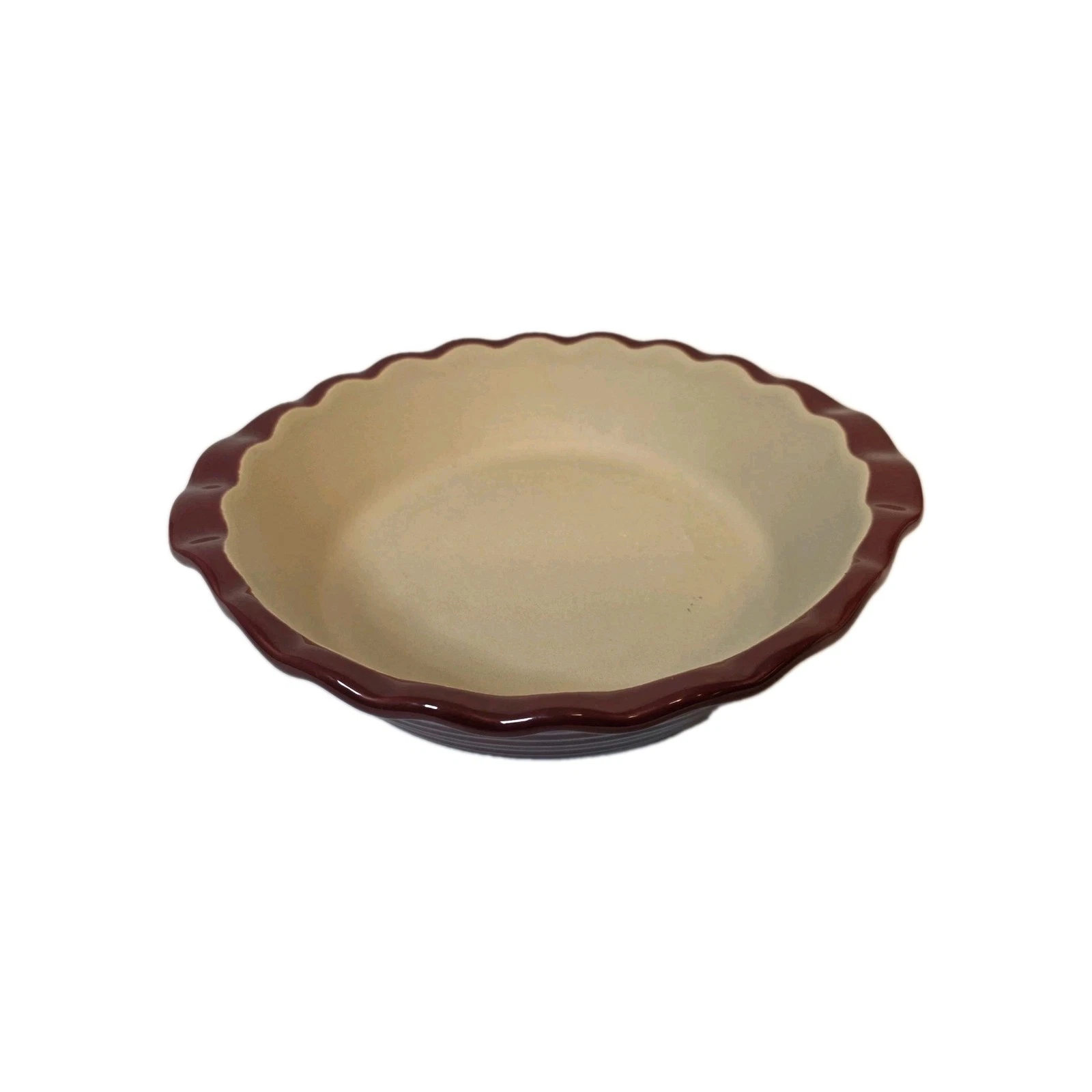 Pampered Chef Stoneware Deep Dish 11" Cranberry Pie Plate Family Heritage USA