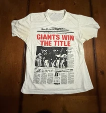 Vtg 80s Giants Win The Title T Shirt 1987 Screen Stars L 50/50 San Francisco