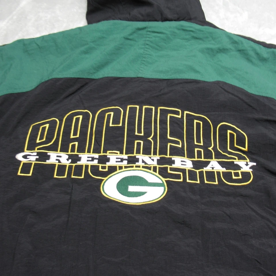 Chaqueta De Colección Green Bay Packers Hombres XXL Starter NFL Negra Con Capucha NFL 90s RARA Foto 3 de 4