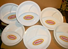 6 Vintage Anacapa Melamine Ware Divided Plate Kraft Velveeta Cheese Advertising