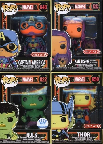 DR L24 | Funko LOT (4) Marvel | Captain America 648 Kate 1212 Hulk 822 Thor 650
