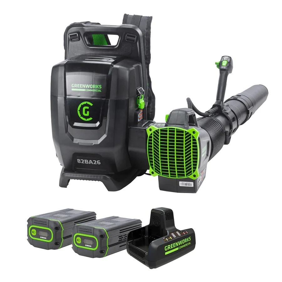 Greenworks 82V Dual Port Backpack Blower w/(2) 5Ah Batteries & Dual Port Charger