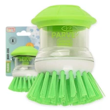 Parve Green Sud - Zee Scrub Brush with Liquid Dish Soap Dispenser - Scouring ...