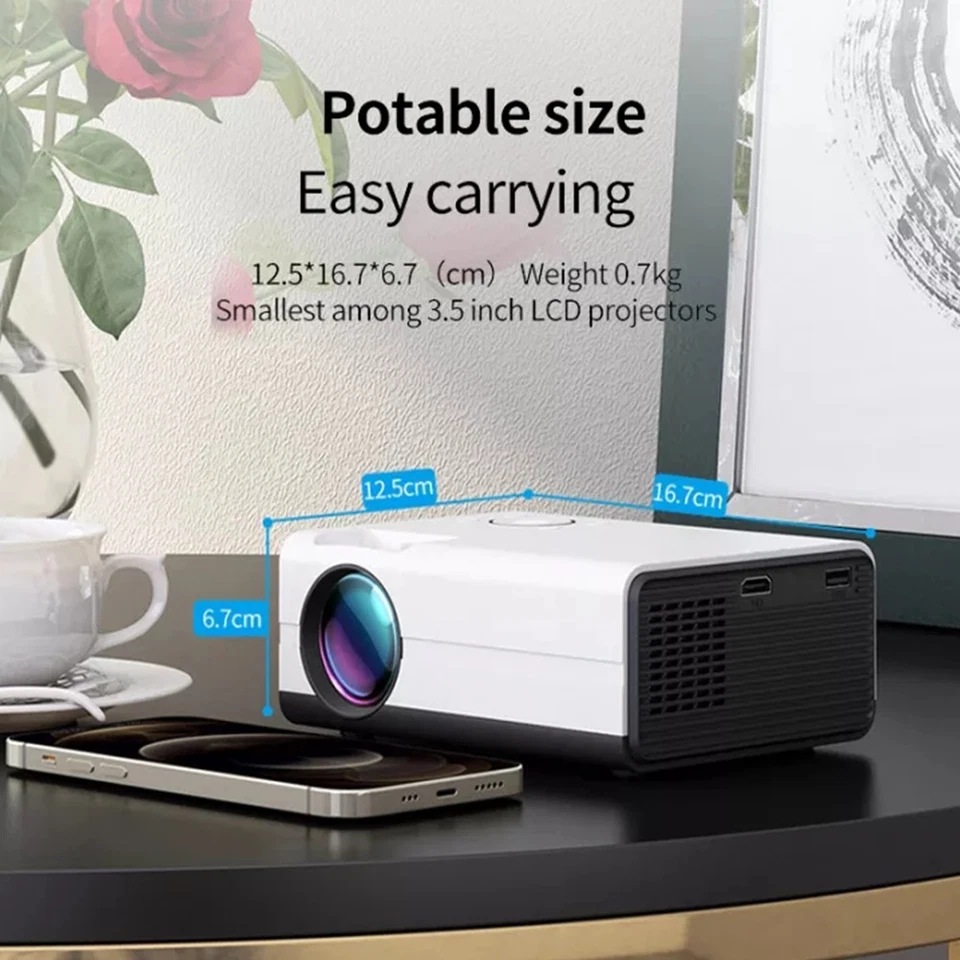 4K Beamer Full HD 720P LED Projektor Heimkino WiFi 5G HDMI Android 7500 Lumen - Bild 4 von 4