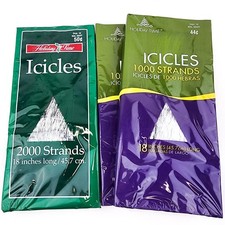 Vintage Holiday Time Icicles Christmas Decoration Lot of 3 Boxes Made in USA