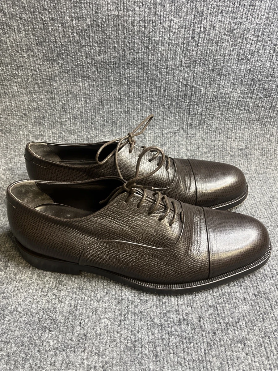 Georgio Armani Men\'s Derby Croco Leather Shoes - Size: 42 Giorgio Armani Mens Grained Calf Leather Rubber-Sole Derby  main image 2
