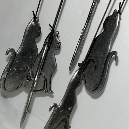 Sitting Cat Kitten Wind Chime Stainless Steel 1992 NCE China/u6b - Bild 2 von 6