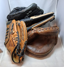 Lot of 4 Baseball mitts for use/repair - vari...
