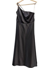 Celebrate DB Studio One Shoulder Satin Maxi Dress With Pockets - Size 16