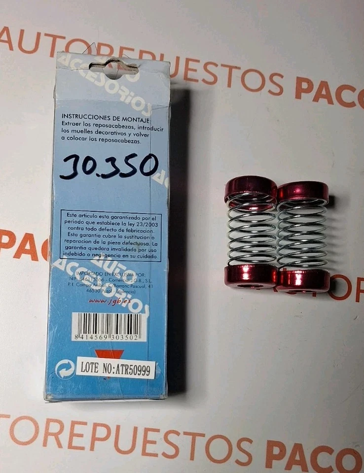 4x Muelles Decorativos ROJOS para Reposacabezas Coche Tuning Sport - Imagen 2 de 2