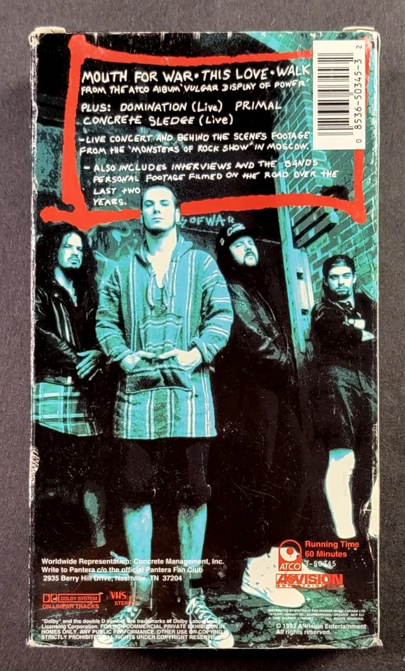 Pantera - Vulgar Video (VHS, 1993) - Image 2 of 2