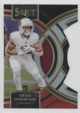 2023 Panini Select Premier Level Black & Red Prizm Die-Cut Emari Demercado 5y7