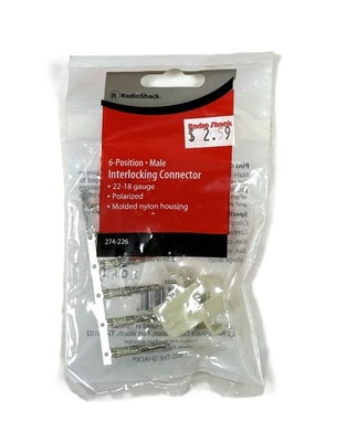 Authentic RadioShack 6-Position Male Interlocking Connector 22-18G 2740226