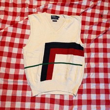 Vintage rare Polo Ralph Lauren Knit Geometric Sweater Vest Mens M