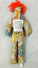 Dammit Doll Stress Relief Plush Doll 13” Tall Paisley Leopard Flaming Red Hair