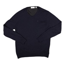 Calvin Klein Jumper mens SMALL blue italian merino wool knit Sweater Size S