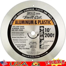10" 200T Circular Saw Blade Aluminum Plastic Cutting High Carbon Steel Arbor 5/8