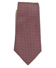 Polo University by Ralph Lauren Vtg Tie Red Blue White USA Made Imported Silk