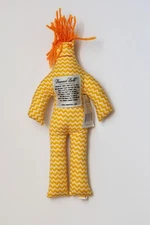 2013 Original Dammit Doll - Yellow Orange Chevron pattern, 12" Tall Orange Hair