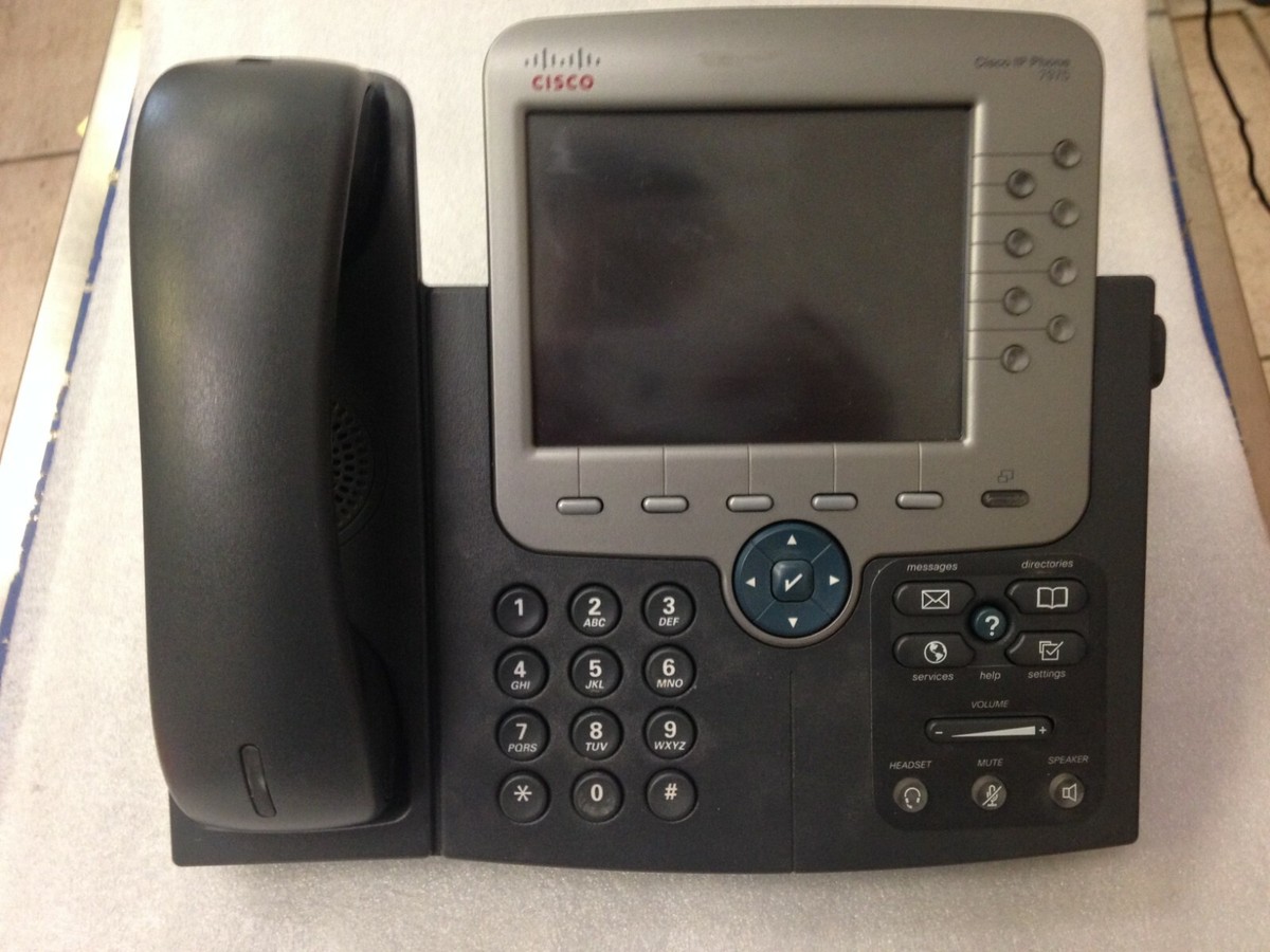 Cisco CP-7975G VOIP Office UC Phone W/ Adjustable Stand And 