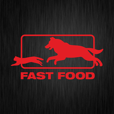 Fast Food Fastfood Hund Katze Dog Cat Rot Fun Auto Vinyl Decal Sticker Aufkleber