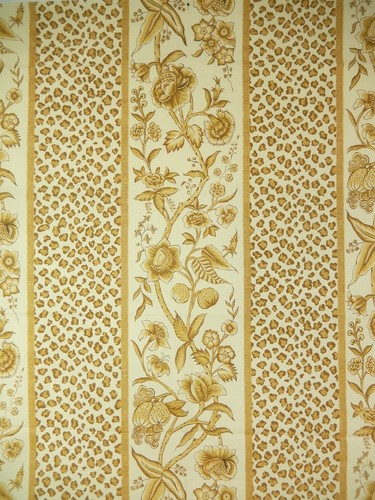 Tessuto stampato Clarence House "L'Africaine". Oro. 2 iarde + x 55". F-252 - Foto 5 di 11