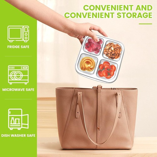 Paquete versátil de 10 contenedores de aperitivos Bento: cajas de preparación de comidas aptas para lavavajillas - Imagen 8 de 9