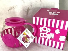Ecolution Original Microwave Micro-Pop Popcorn Popper Borosilicate Glass Pink 