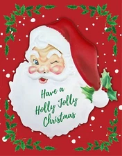 Have A Holly Jolly Christmas Santa Sign or Door Hanger
