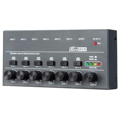 Stereo Audio Mixer Stereo Professional Sound Mixer 5V 2A Type-C Power Supply