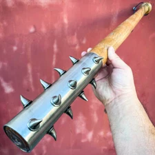 Medieval 30" Mace Wicked Spiked Wood Club SOLID Middle Ages Bat Knight LARP Silv
