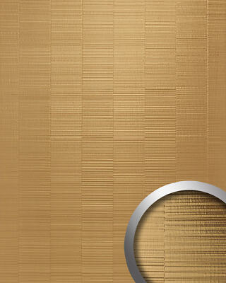 WallFace 24962 NOTCH Gold Wandverkleidung unifarben glänzend gold 2,6 m2