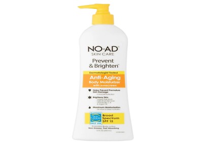 NO-AD Anti Aging Body Lotion & Sunscreen Prevent & Brighten AGE SPOTS 12 OZ