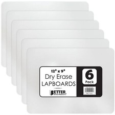 6 PCS Premium Double Sided Dry Erase Lap Boards 9"x12" Student Classroom Boards