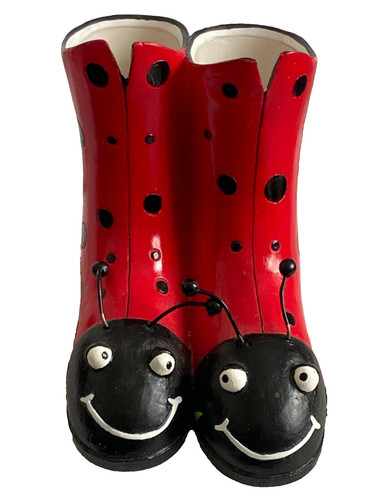 Shoo Shoo by Willow Hall  ~ Spot Spot Ladybug Miniature 2 3/4" Shoe Rain Boots