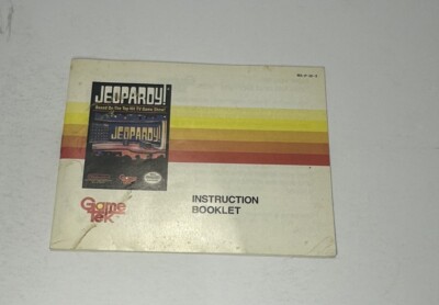 NES Jeopardy - Instruction Manual Only - 1987 Original 