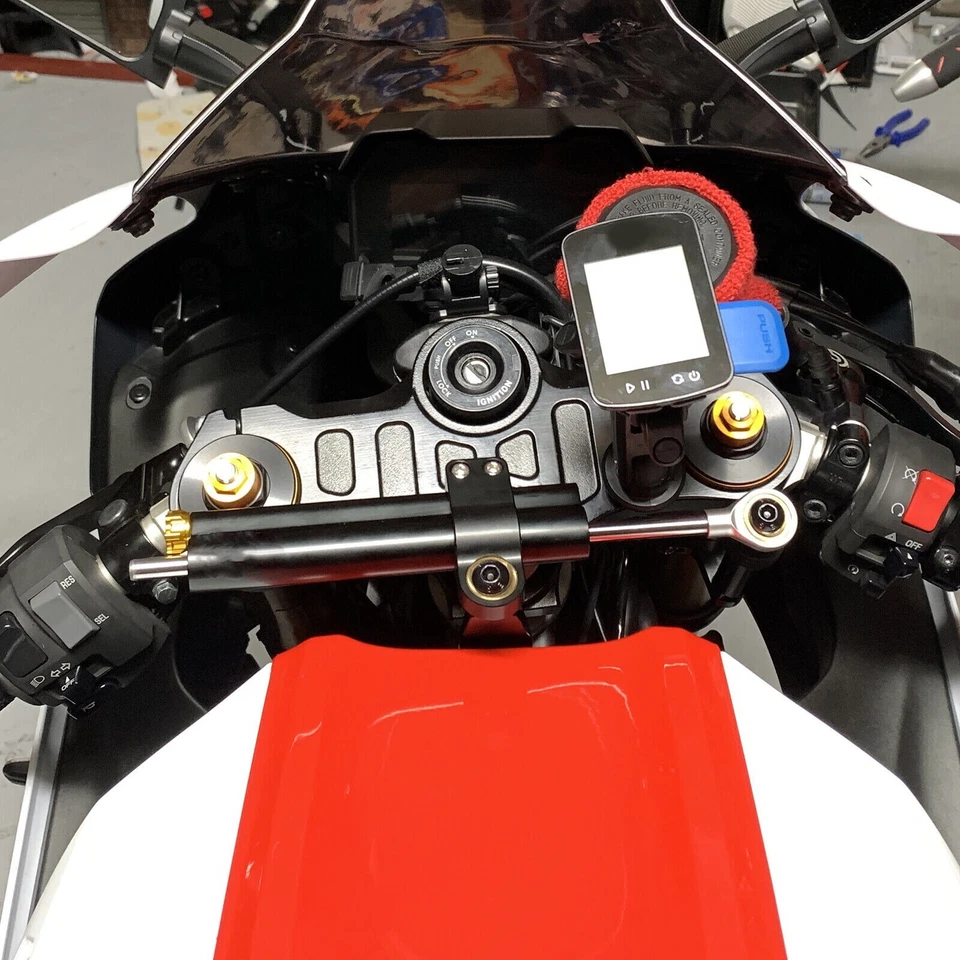 Amortiguador de dirección estabilizador negro pieza universal para MV Agusta Brutale F3 F4 F4RR Foto 4 de 4