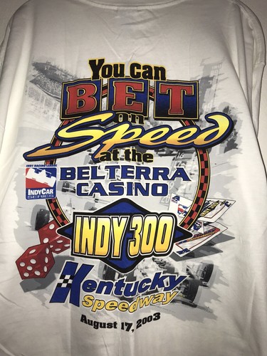Camiseta Belterra Casino Indy 300 Kentucky Speedway 2003 para hombre talla XL blanca de colección - Imagen 4 de 5