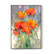 3D Knife Flower Oil Painting On Canvas Hand Painted Artwork Abstract Floral