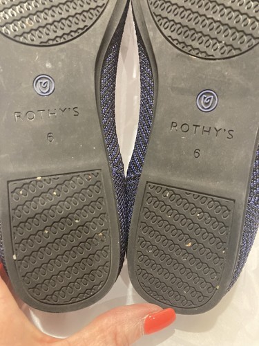 Rothys Rothy's Rare Midnight metallic herringbone round toe flat women's size 6 - Picture 8 of 13