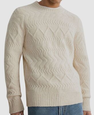 $285 NN07 Men's Ivory Dominic Striped Pullover Sweatshirt Sweater Size L