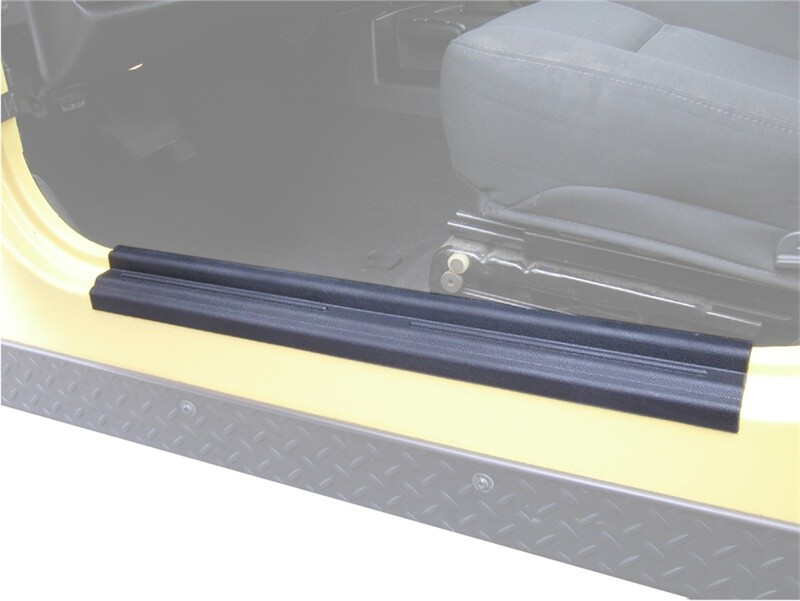 Pair Of Black Door Sill Guards For 1997-2006 Jeep Wrangler TJ - Matte Finish, Direct Fit, Easy Install