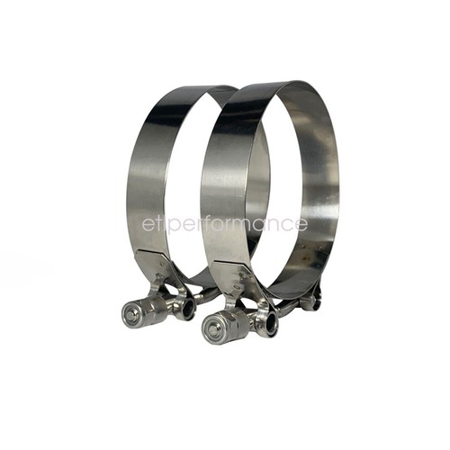 2 Pack 38mm-42mm Stainless Steel T-Bolt Clamp Turbo Intake Hose Clamps - Picture 2 of 5