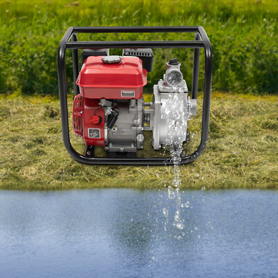 7.5 HP 2'' Portable Gas Powered Water Pump Gasoline Water Pump w/ 7.5m Hose