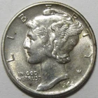 Uncirculated 1944 Mercury Dime - #11212-3